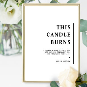 Elegant Minimalistisch dieses Candle Burns Wedding Poster