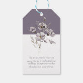 Elegant minimalistisch dunkel lila WasserfarbeViel Geschenkanhänger (Rückseite)