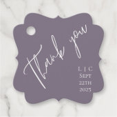 Elegant minimalistisch dunkel lila WasserfarbeViel Geschenkanhänger (Vorderseite)