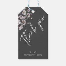 Elegant minimalistisch dunkelgrau, Aquarell Danke