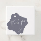 Elegant minimalistisch dunkelgraue AquarellfarbeVi Geschenkanhänger (Beispiel)