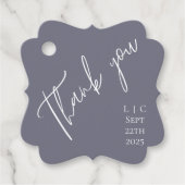 Elegant minimalistisch dunkelgraue AquarellfarbeVi Geschenkanhänger (Vorderseite)