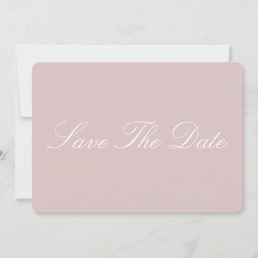 Elegant Minimalistisch Dusky Save the Date (Vorderseite)