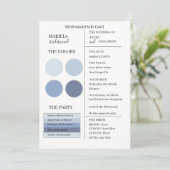 Elegant Minimalistisch Dusty Blue Bridesmaid Einladung (Stehend Vorderseite)