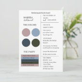 Elegant Minimalistisch Dusty Blue Dusty Pink Bride Einladung (Stehend Vorderseite)