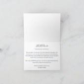 Elegant Minimalistisch Dusty Blue Floral Islamic Dankeskarte (Innenseite)