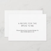 Elegant Minimalistisch ein Rezept für die Braut Begleitkarte (Vorne/Hinten)