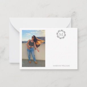 elegant minimalistisch einfaches Foto monogramm bo Mitteilungskarte
