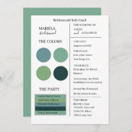 Elegant Minimalistisch Emerald Bridesmaid Einladung