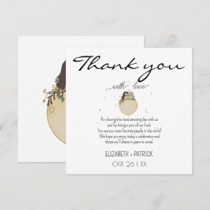 Elegant minimalistisch, Eulen in Liebe  Dankeskarte