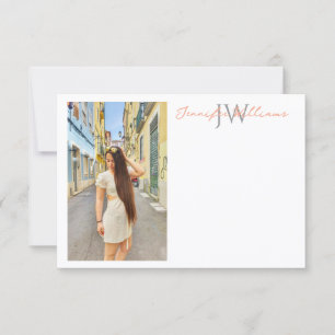 elegant-minimalistisch-Foto-Monogramm Mitteilungskarte