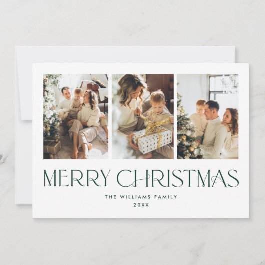 Elegant Minimalistisch Frohe Weihnachten 3 Foto (Vorderseite)