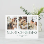 Elegant Minimalistisch Frohe Weihnachten 3 Foto (Stehend Vorderseite)