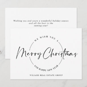 Elegant Minimalistisch frohe Weihnachtsgrüße Feiertagskarte