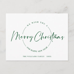 Elegant Minimalistisch frohe Weihnachtsgrüße Feiertagspostkarte
