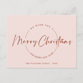 Elegant Minimalistisch frohe Weihnachtsgrüße Feiertagspostkarte