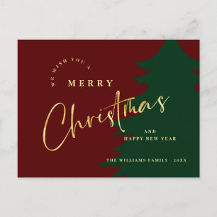 Elegant Minimalistisch frohe Weihnachtsgrüße Feiertagspostkarte