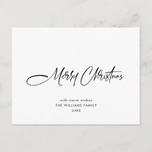 Elegant Minimalistisch frohe Weihnachtsgrüße Feiertagspostkarte