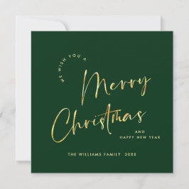 Elegant Minimalistisch frohe Weihnachtsgrüße Gold Feiertagskarte
