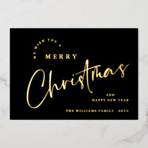 Elegant Minimalistisch frohe Weihnachtsgrüße Gold Folien Feiertagskarte