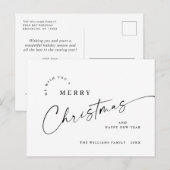 Elegant Minimalistisch frohe Weihnachtsgrüße Postkarte (Vorne/Hinten)