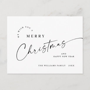 Elegant Minimalistisch frohe Weihnachtsgrüße Postkarte