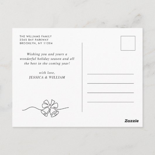 Elegant Minimalistisch frohe Weihnachtsgrüße Postkarte (Rückseite)