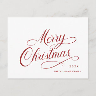 Elegant Minimalistisch frohe Weihnachtsgrüße Postkarte