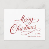 Elegant Minimalistisch frohe Weihnachtsgrüße Postkarte (Vorderseite)