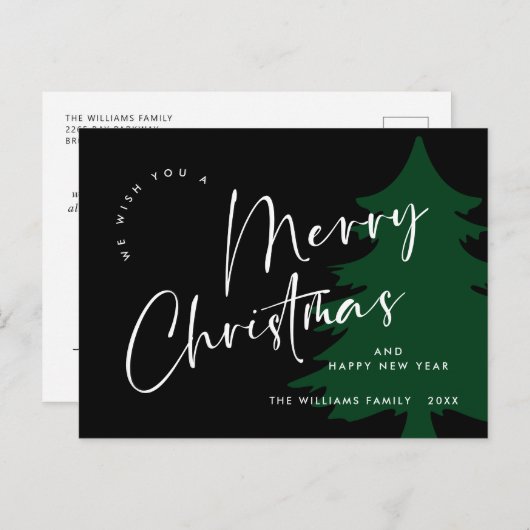 Elegant Minimalistisch frohe Weihnachtsgrüße Postkarte (Vorne/Hinten)