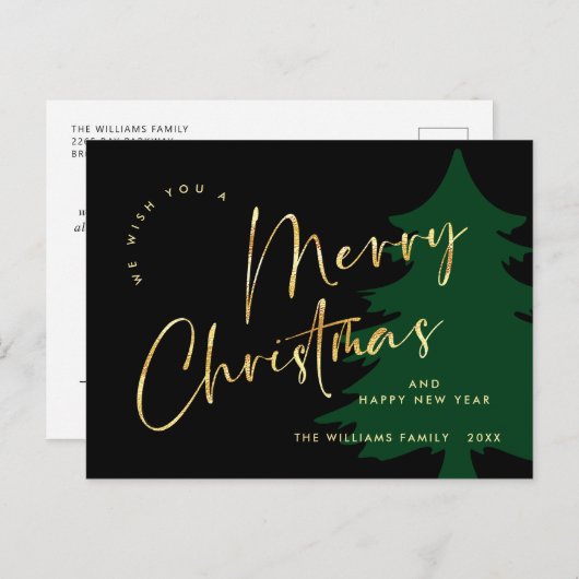 Elegant Minimalistisch frohe Weihnachtsgrüße Postkarte (Vorne/Hinten)