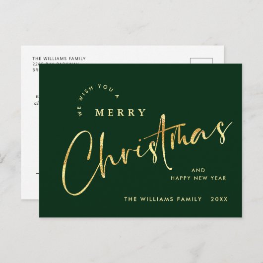 Elegant Minimalistisch frohe Weihnachtsgrüße Postkarte (Vorne/Hinten)