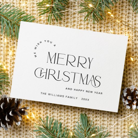 Elegant Minimalistisch frohe Weihnachtsgrüße Postkarte