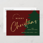 Elegant Minimalistisch frohe Weihnachtsgrüße Postkarte (Vorne/Hinten)