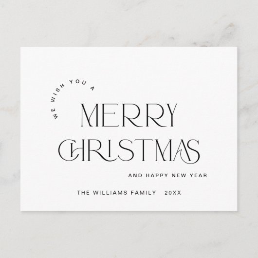 Elegant Minimalistisch frohe Weihnachtsgrüße Postkarte (Vorderseite)
