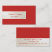 Elegant Minimalistisch, gestreift, rot Visitenkarte (Vorne/Hinten)
