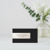 Elegant Minimalistisch, gestreift, schwarz Visitenkarte (Stehend Vorderseite)