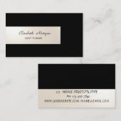 Elegant Minimalistisch, gestreift, schwarz Visitenkarte (Vorne/Hinten)