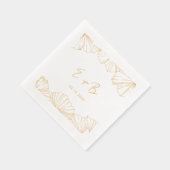 Elegant minimalistisch Ginkgo Biloba Hochzeitsgold Servietten Mit Folie (Rechts)