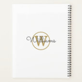 Elegant Minimalistisch Gold Monogram Name 2023 Planer (Rückseite)