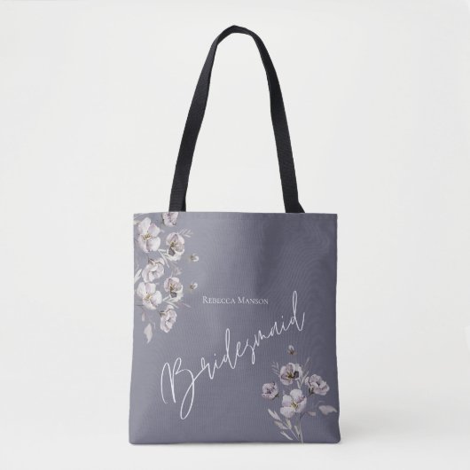 Elegant minimalistisch graue Aquarell Bridesmaid Tasche (Vorderseite)