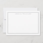 Elegant Minimalistisch Gray Two Border Mitteilungskarte (Vorderseite)