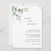 Elegant Minimalistisch Greenery Eucalyptus Wedding Einladung (Vorderseite)