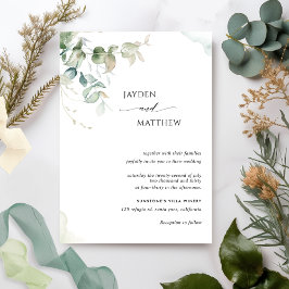 Elegant Minimalistisch Greenery Eucalyptus Wedding Einladung