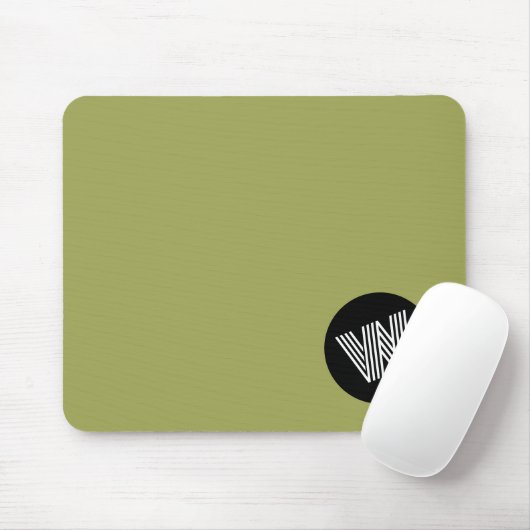 Elegant Minimalistisch grün, schwarz und weiß Mousepad (Mit Mouse)