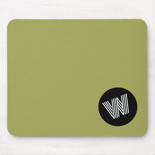 Elegant Minimalistisch grün, schwarz und weiß Mousepad (Vorne)