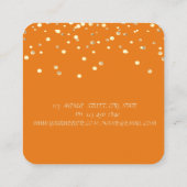Elegant Minimalistisch, Imitate Gold Confetti Quadratische Visitenkarte (Rückseite)