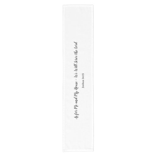 Elegant, minimalistisch, Joshua 24:15 Bibelverse Kurzer Tischläufer (Vorderseite)