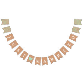 Elegant Minimalistisch Just Married Newlyweds Wimpelkette