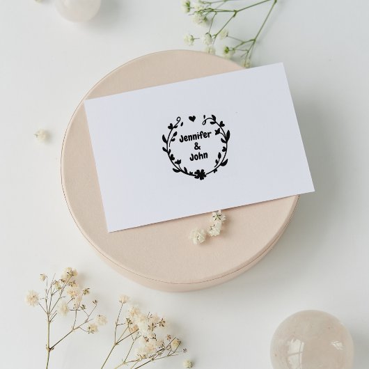Elegant Minimalistisch Laurel Wedding Gummistempel